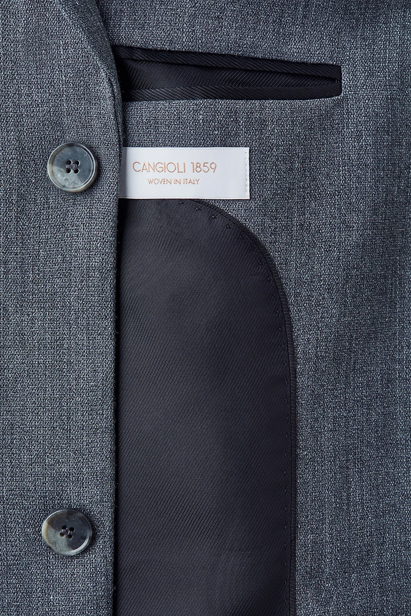 Single-Breasted Wool-Blend Jacket