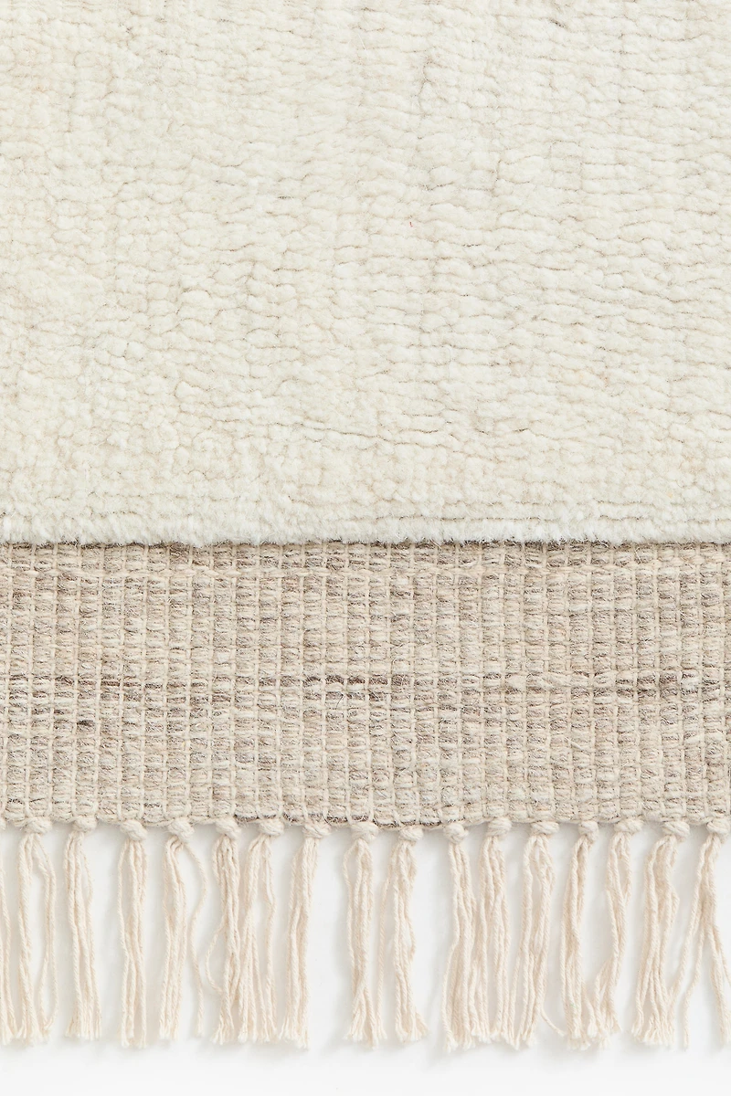 Wool-Blend Fringed Rug
