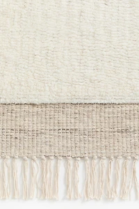 Wool-Blend Fringed Rug