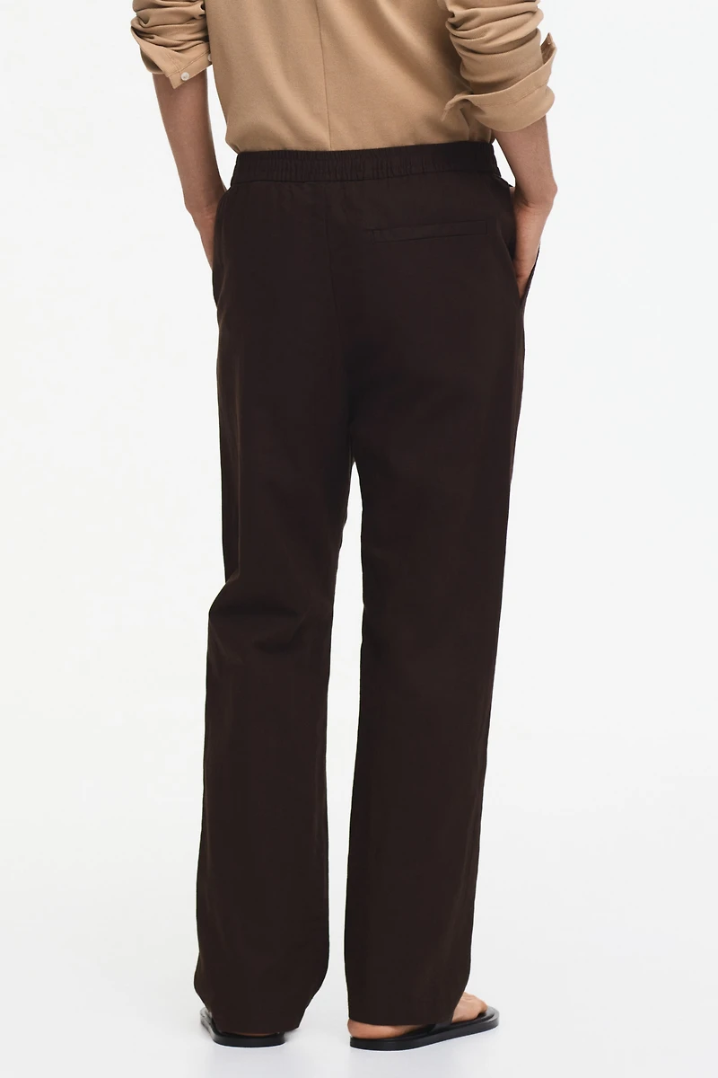 Regular-Fit Linen-Blend Pants