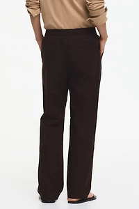 Regular-Fit Linen-Blend Pants