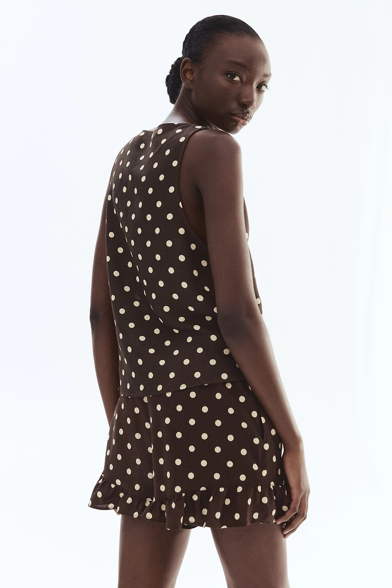 Linen-Blend Drawstring Shorts