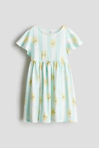 Flutter-Sleeved Cotton Dress