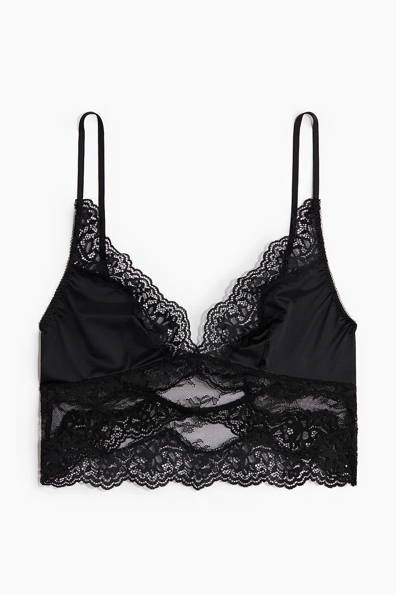 Brassière en microfibre et dentelle