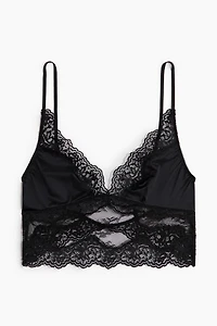 Brassière en microfibre et dentelle
