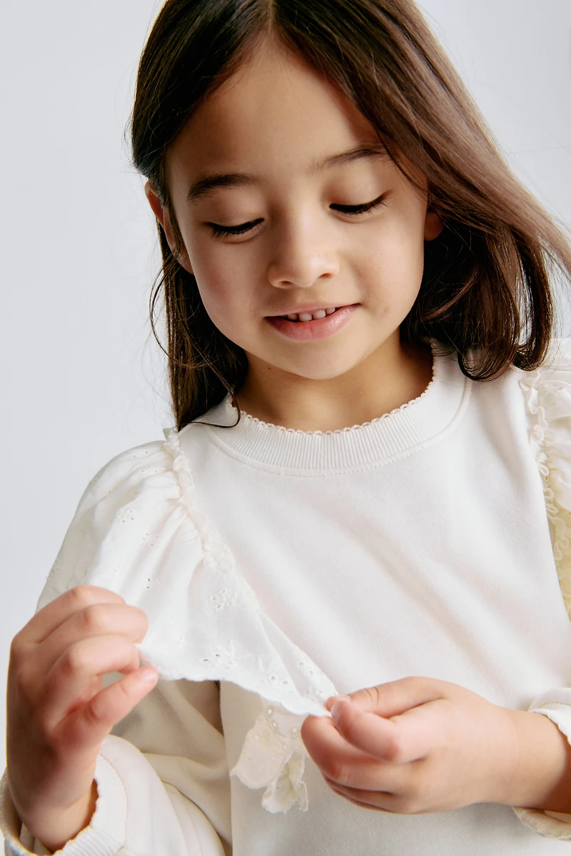 Ruffle-Trimmed Sweatshirt