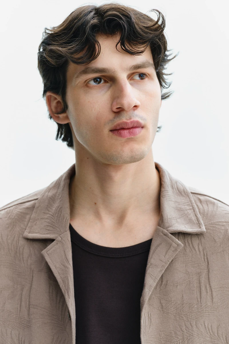 Relaxed-Fit Jacquard-Jersey Resort Shirt