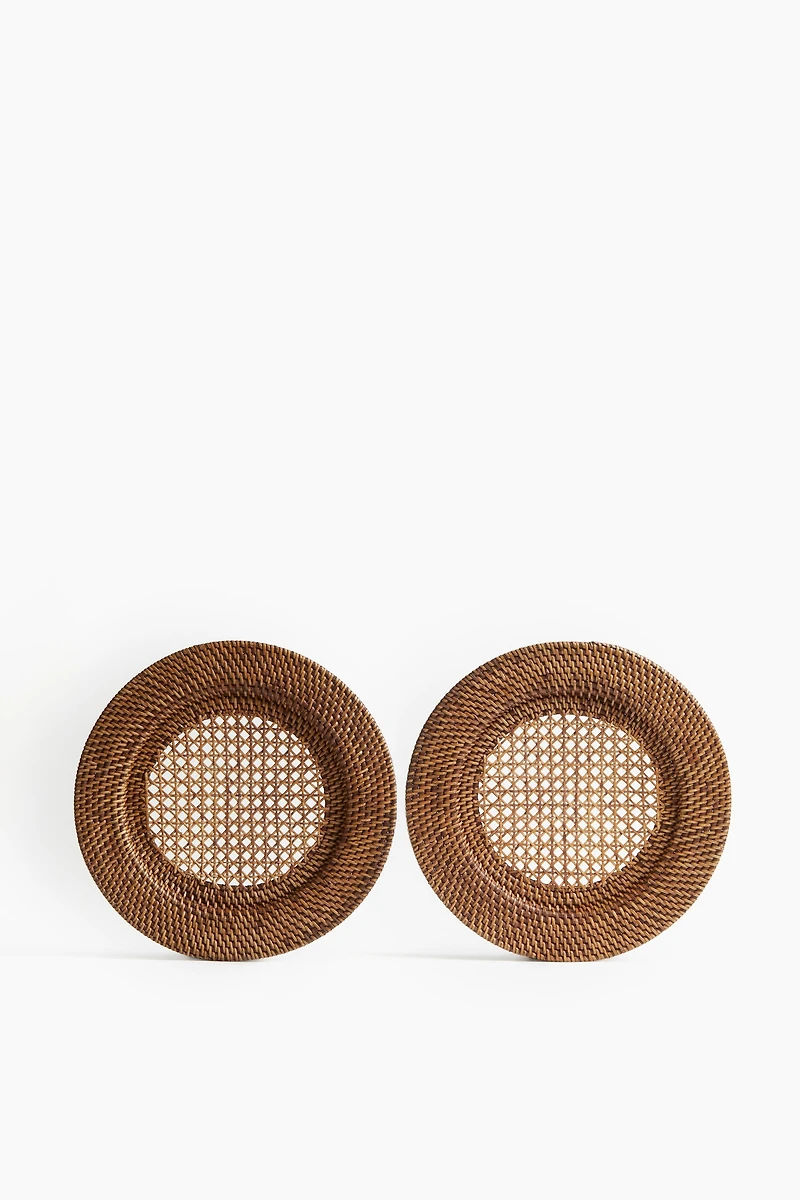 2-Pack Rattan Charger Plates
