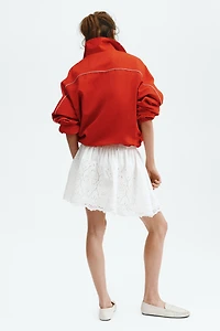 Eyelet-Embroidered Drawstring Skirt