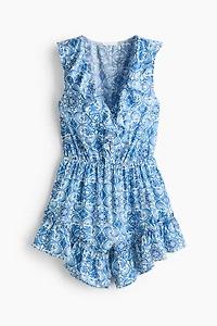 Flounced Viscose-Blend Romper