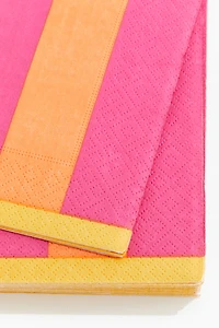 Lot de 20 serviettes en papier rayées