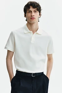 Slim-Fit Waffle-Knit Polo Shirt