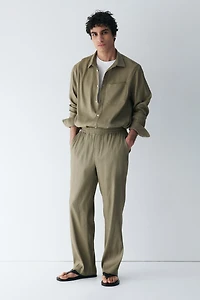 Easy Care Loose-Fit Linen-Blend Pants