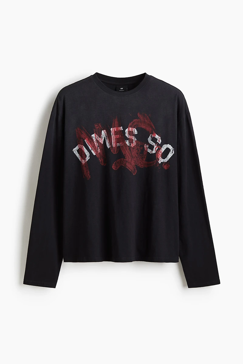 Oversized-Fit Long-Sleeved Jersey Shirt