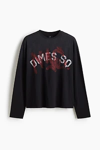 Oversized-Fit Long-Sleeved Jersey Shirt