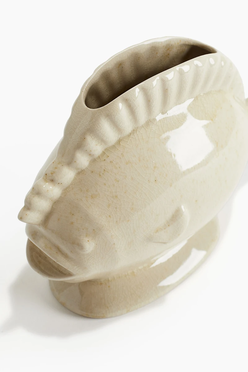 Fish-shaped Stoneware Vase
