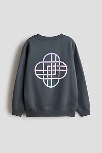 Oversized Sweatshirt with Printed Motif