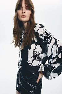 Crinkled Chiffon Blouse