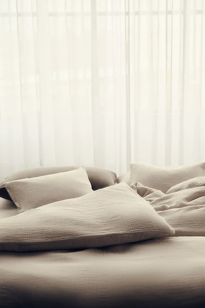 Ens. housse de couette grand lit double mousseline