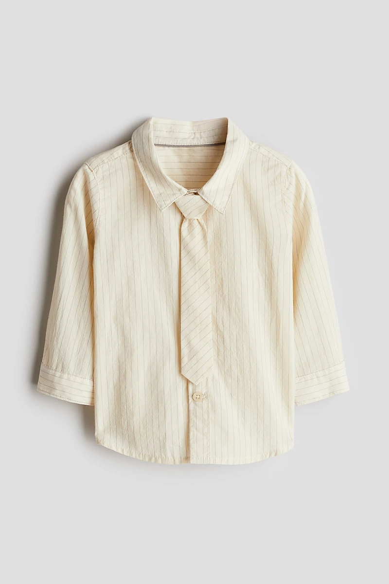 Ensemble 2 pièces en coton avec chemise et cravate