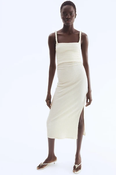 Textured Jersey Midi Dress