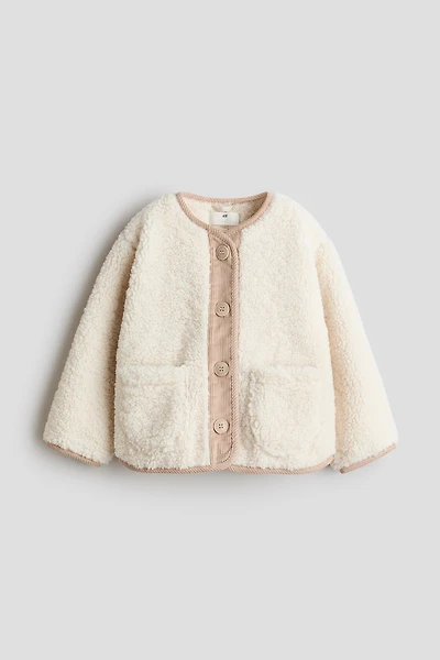 Veste en polar avec détails côtelés