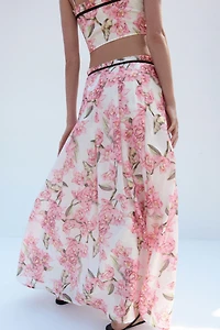 Linen-Blend Crop Top
