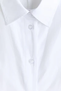 MAMA Tie-Detail Cotton Shirt