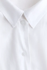 Dolman-Sleeved Linen-Blend Shirt