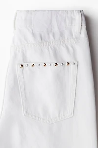 Studded Wide Ultra High Jeans