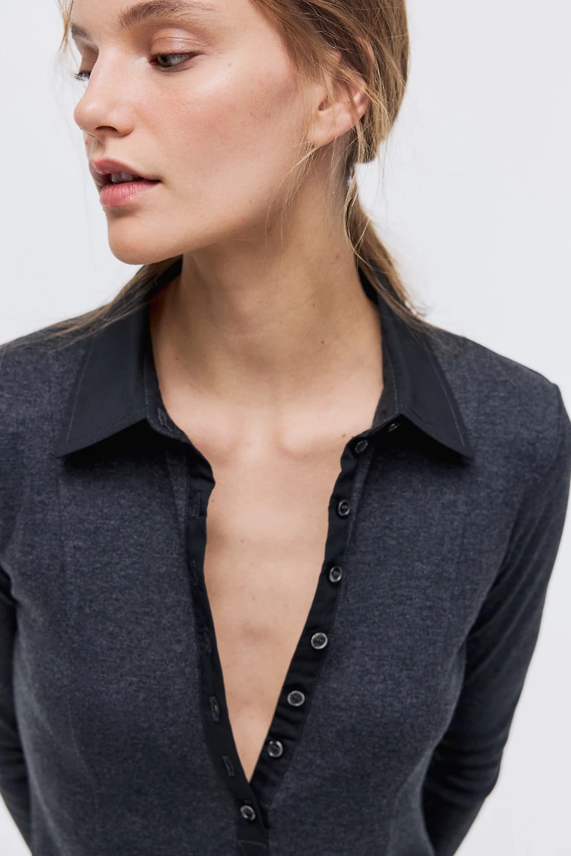 Robe polo en fin tricot