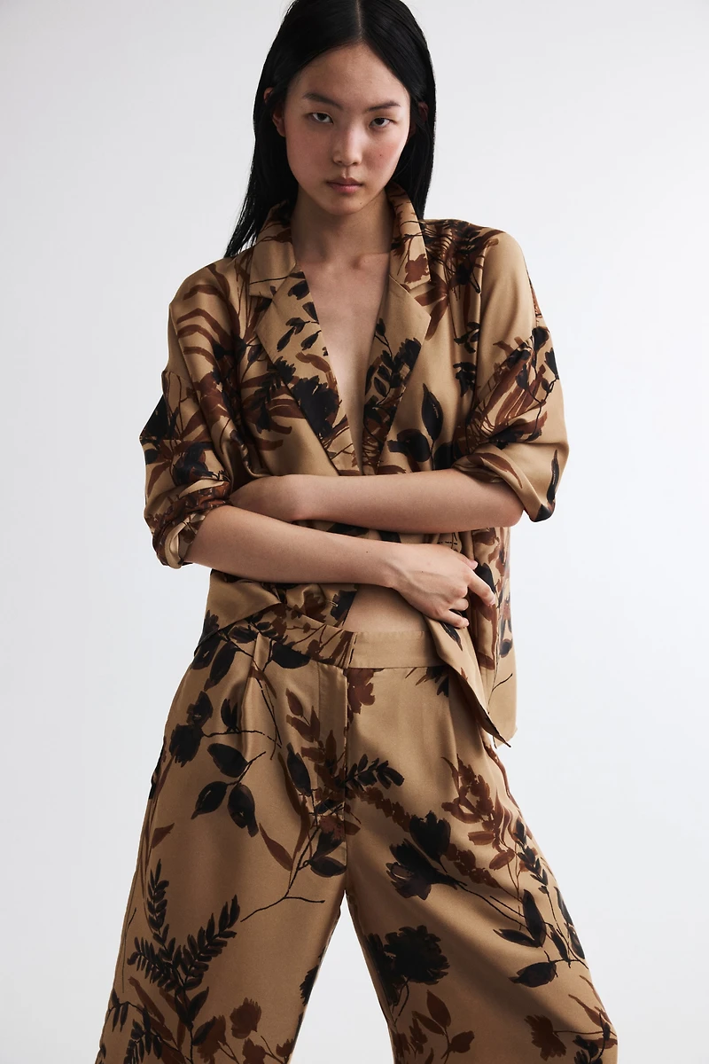 Double-Breasted Satin Twill Jacket