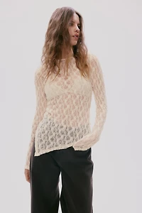 Asymmetric Lace-Look Top