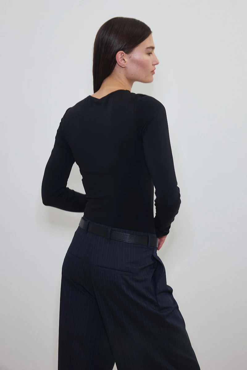 Sculpting Long-Sleeved Thong Bodysuit