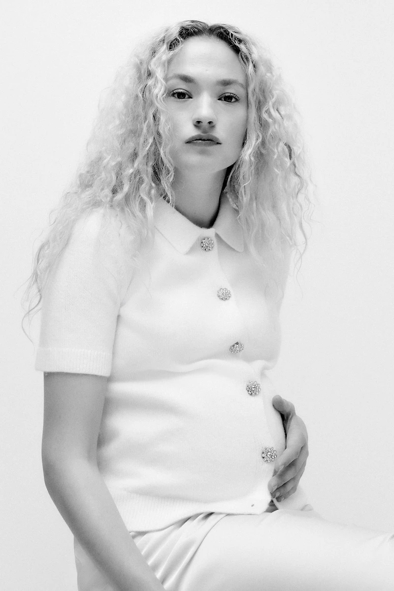 Gilet MAMA avec boutons à strass