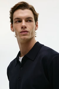 Regular-Fit Fine-Knit Polo Shirt