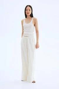 Pantalon large en lin mélangé
