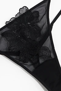 Culotte-ficelle Tanga brodée