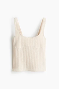 Pointelle-Knit Top