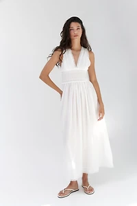 Picot-Trimmed Cotton Dress