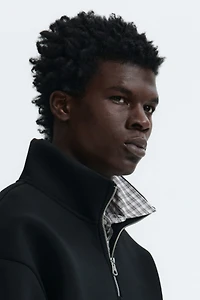 Loose-Fit Half-Zip Scuba Sweatshirt