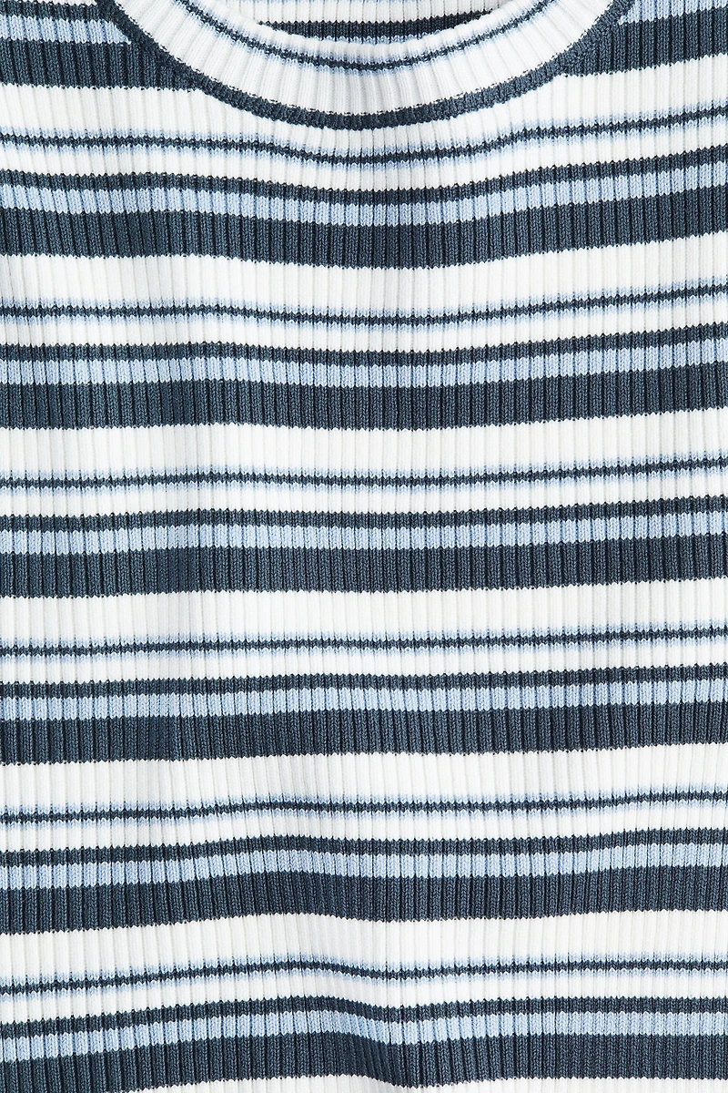 Short rib-knit top