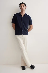 Regular-Fit Textured-Knit Shirt