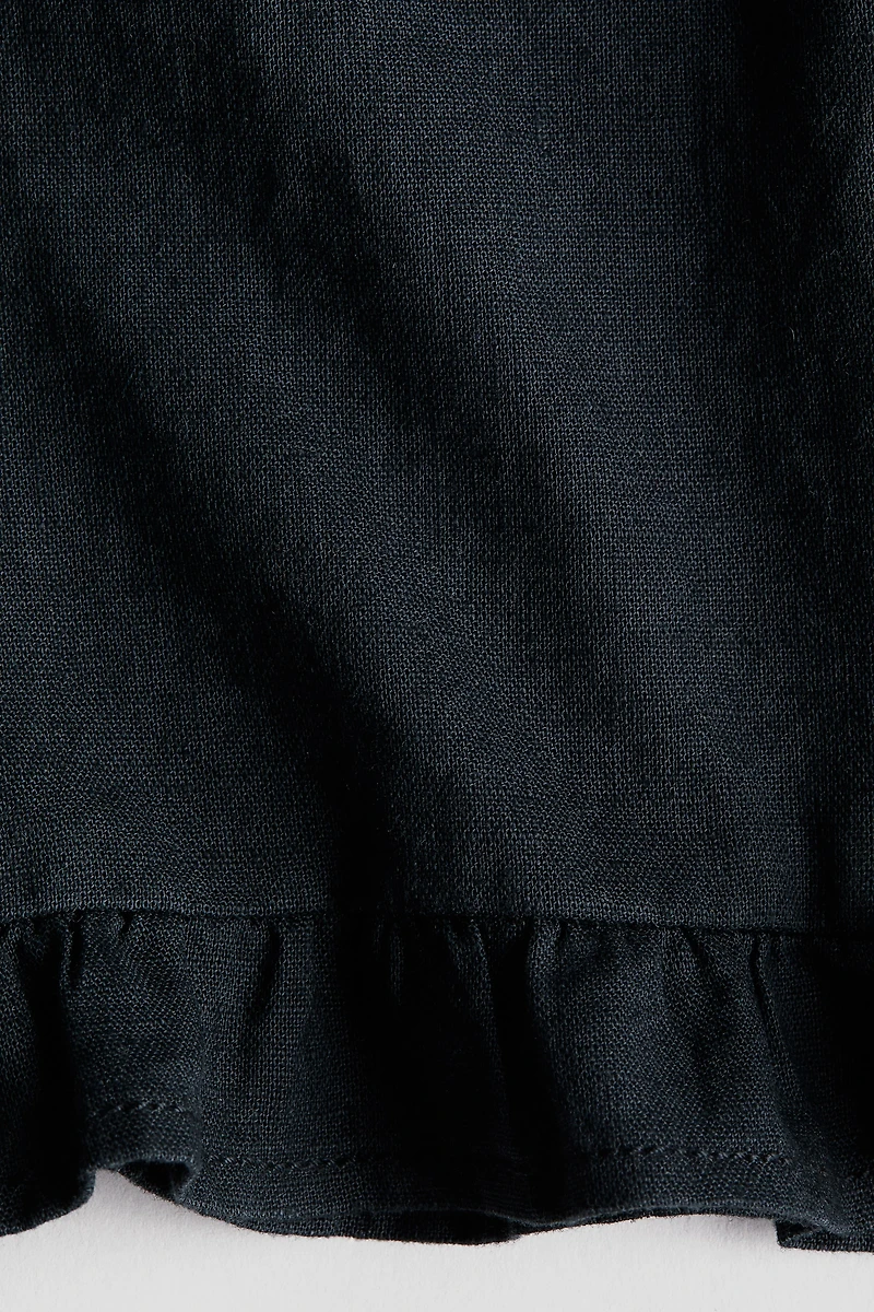 Linen-Blend Drawstring Pants