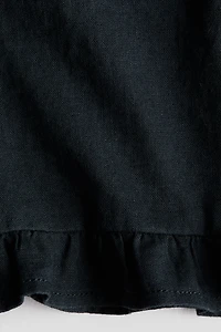 Linen-Blend Drawstring Pants