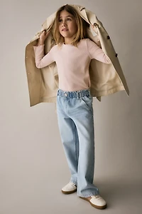 Wide Leg Paper-bag Jeans