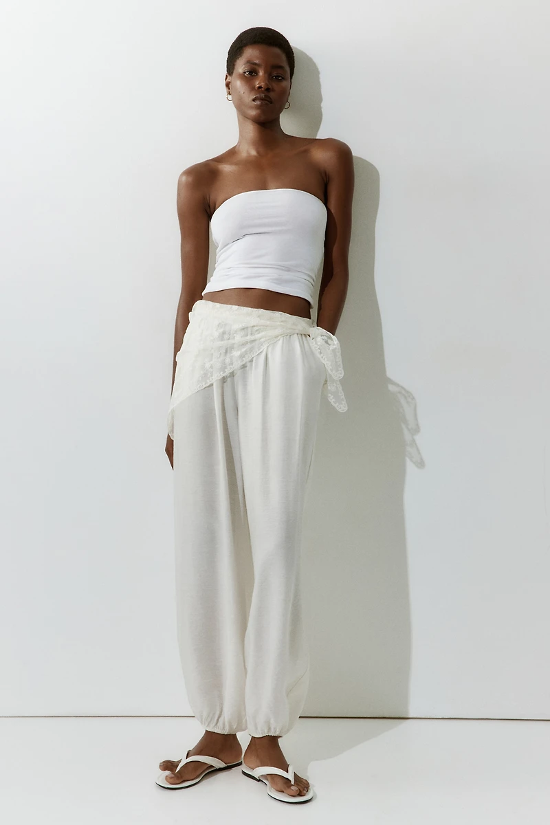 Embroidered Mesh Hip Scarf