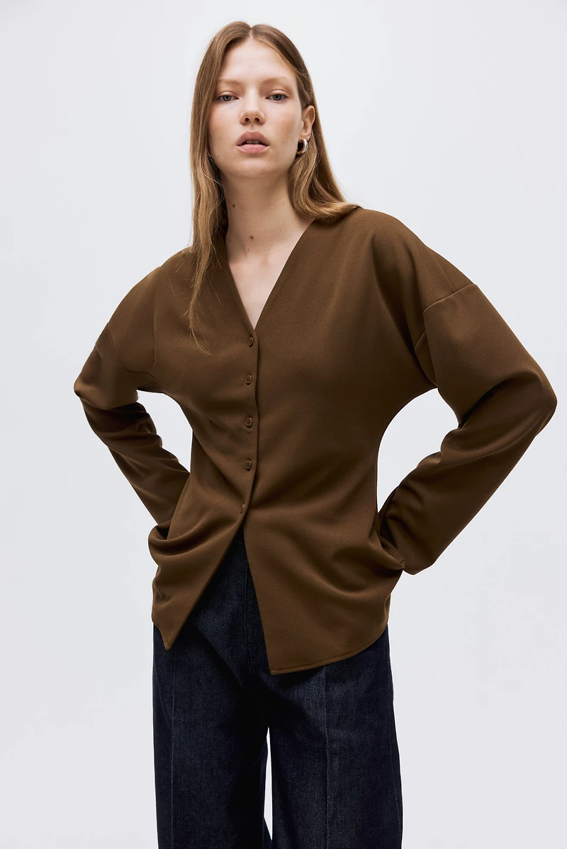 Button-Front Top