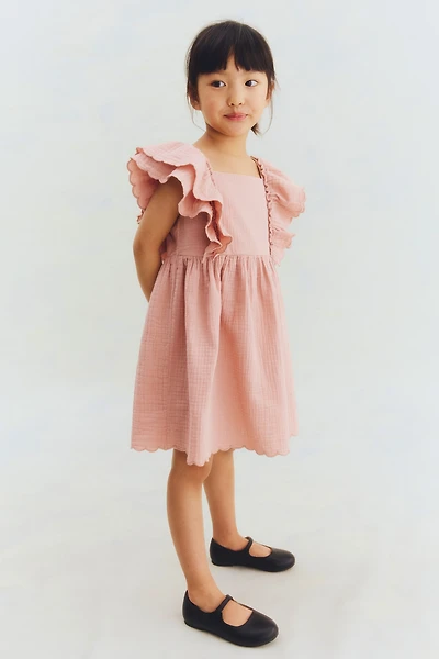 Scalloped-Trim Dress