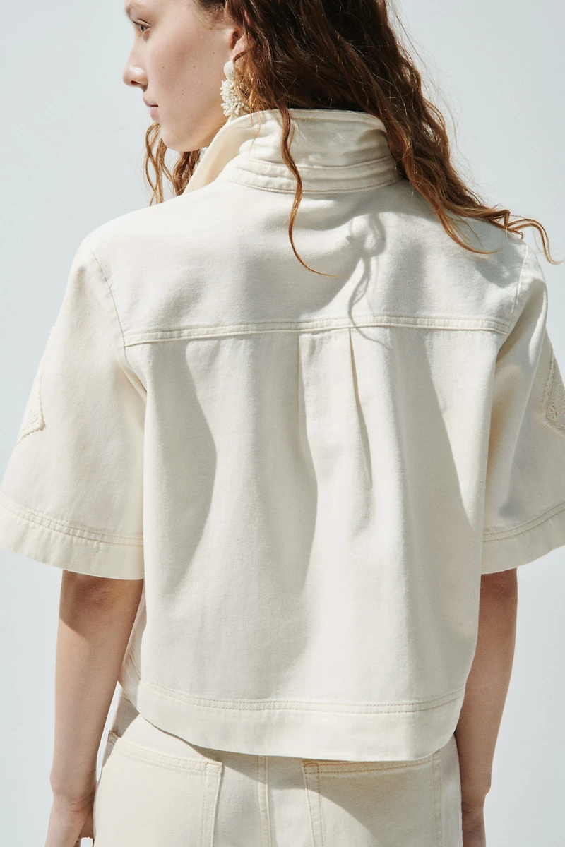 Short-Sleeved Denim Shirt